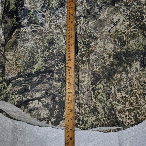 Cabelas Zonz Woodlands Button Down Shirt LS Camo Regular Fit Flap Pockets Mens M - Picture 2 of 12